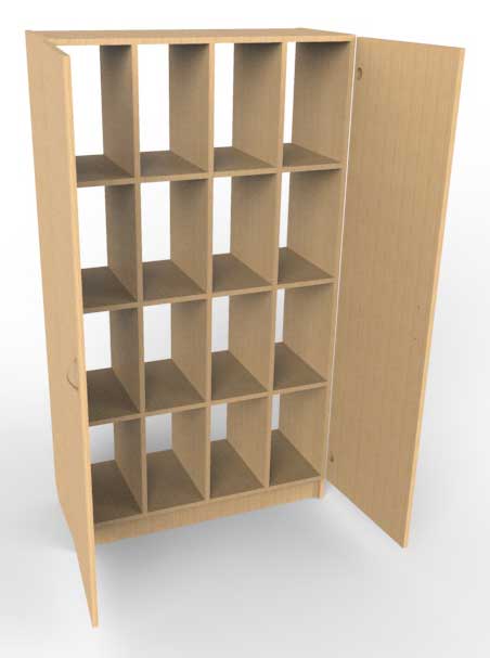 картинка Шкаф с ячейками (16 шт.) для хранения ученических принадлежностей от магазина снабжение школ