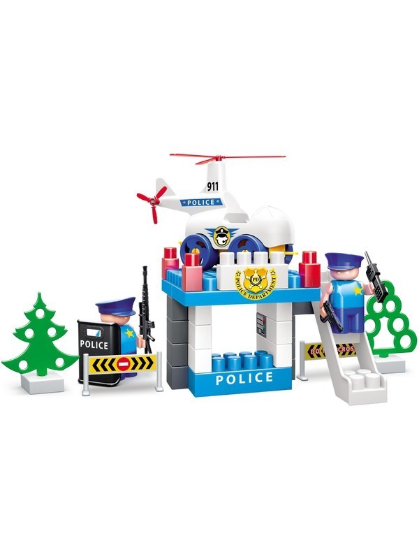 картинка Детский развивающий конструктор Bauer "Полиция" Набор Вертолетная площадка от магазина снабжение школ