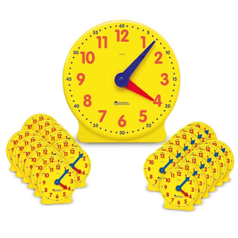 картинка Развивающая игрушка "Учимся определять время. Игрушечные часы", большой набор (комплект для группы до 24 человек) от магазина снабжение школ