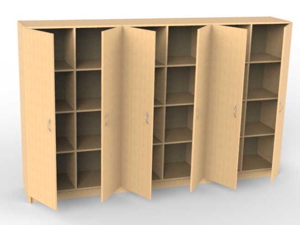 картинка Шкаф с ячейками (24 шт.) для хранения ученических принадлежностей от магазина снабжение школ