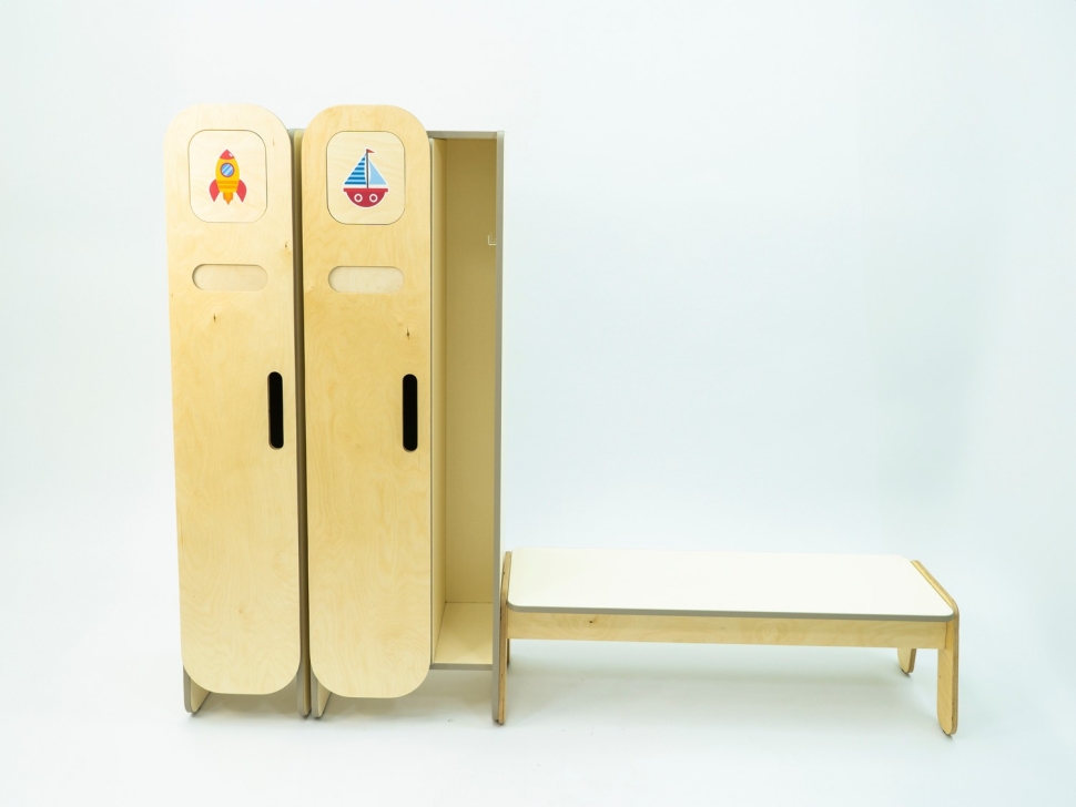 картинка «Детская скамейка АЛМА» для раздевалок в детский сад от магазина снабжение школ
