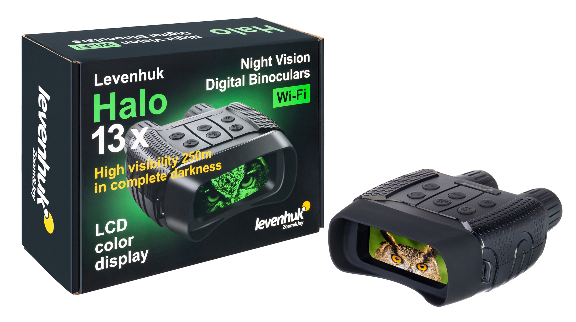 картинка Бинокль цифровой ночного видения Levenhuk Halo 13x Wi-Fi от магазина снабжение школ