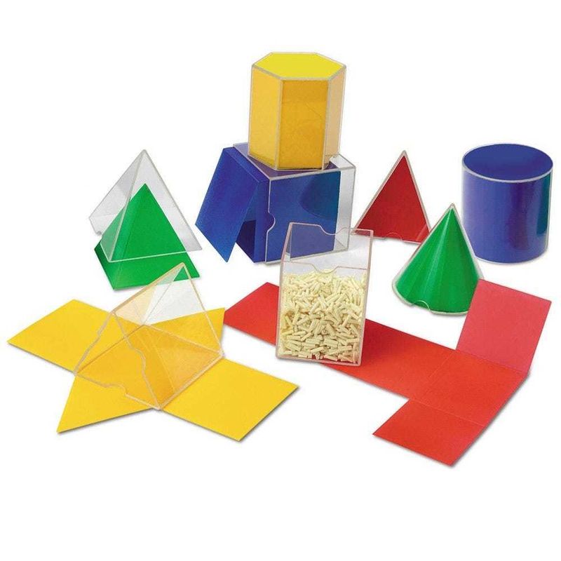 картинка Развивающая игрушка "Объемные геометрические фигуры, с развертками"  (8 элементов) от магазина снабжение школ