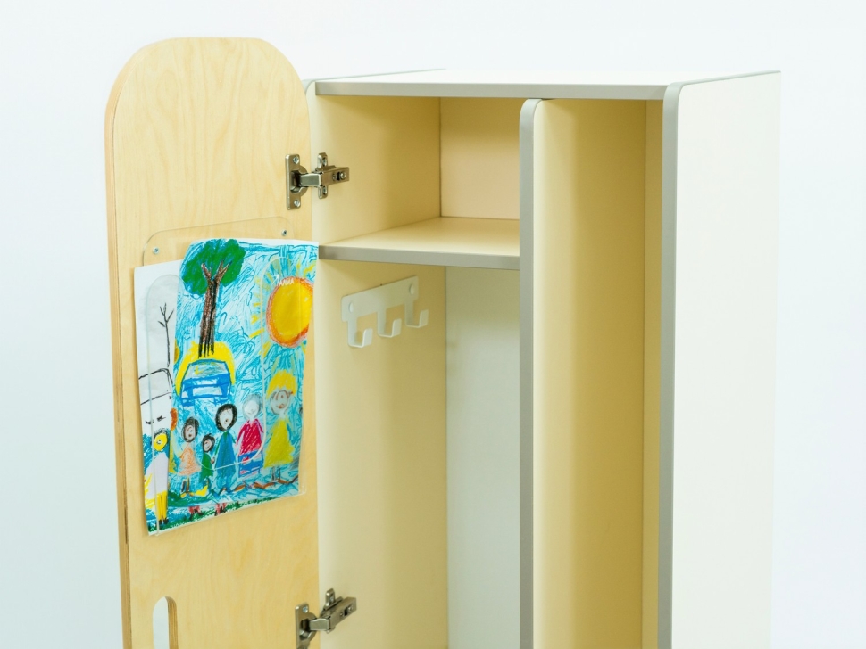 картинка «Детский шкафчик АЛМА» для раздевалок в детский сад. 2-х секционный от магазина снабжение школ