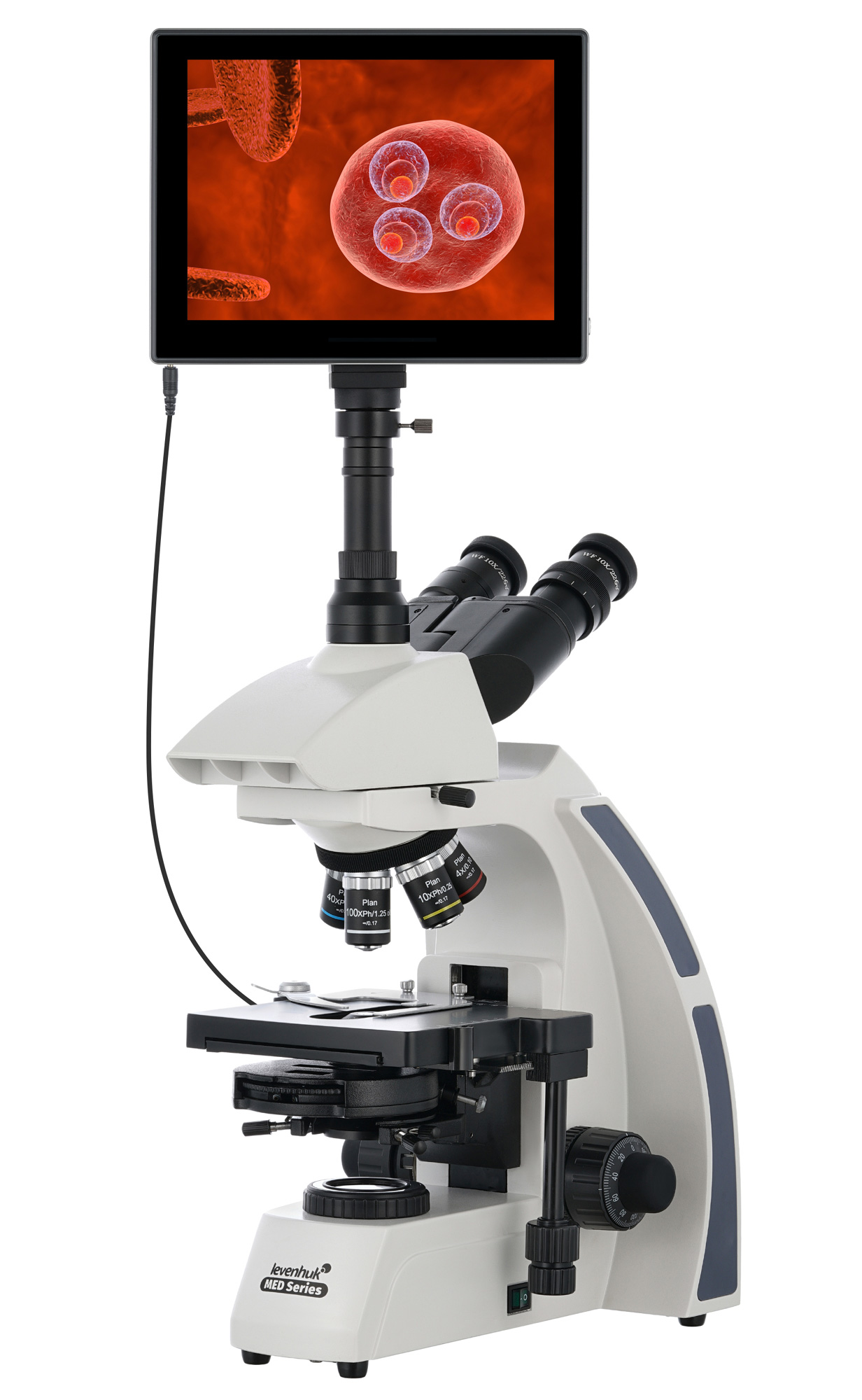 картинка Микроскоп цифровой Levenhuk MED D45T LCD, тринокулярный от магазина снабжение школ