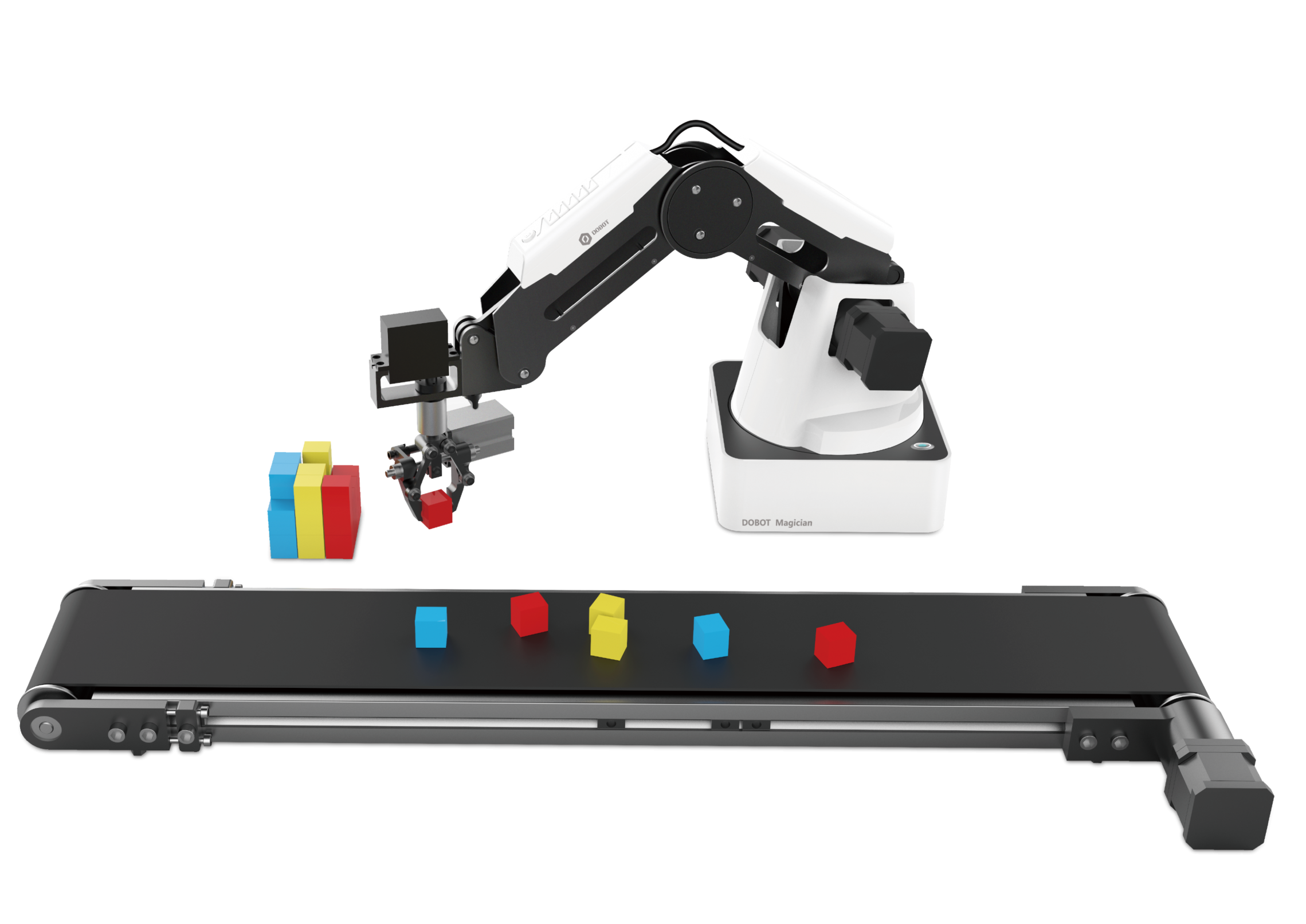 картинка Образовательный комплект на базе учебного манипулятора DOBOT Magician с комплектом датчиков (Четырёхосевой учебный робот- манипулятор с модульными сменными насадками) от магазина снабжение школ