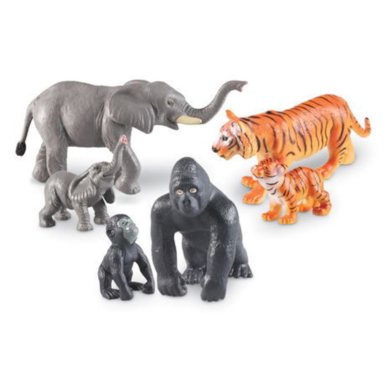 картинка Развивающая игрушка «Животные джунглей. Мамы и малыши» (6 элементов) от магазина снабжение школ