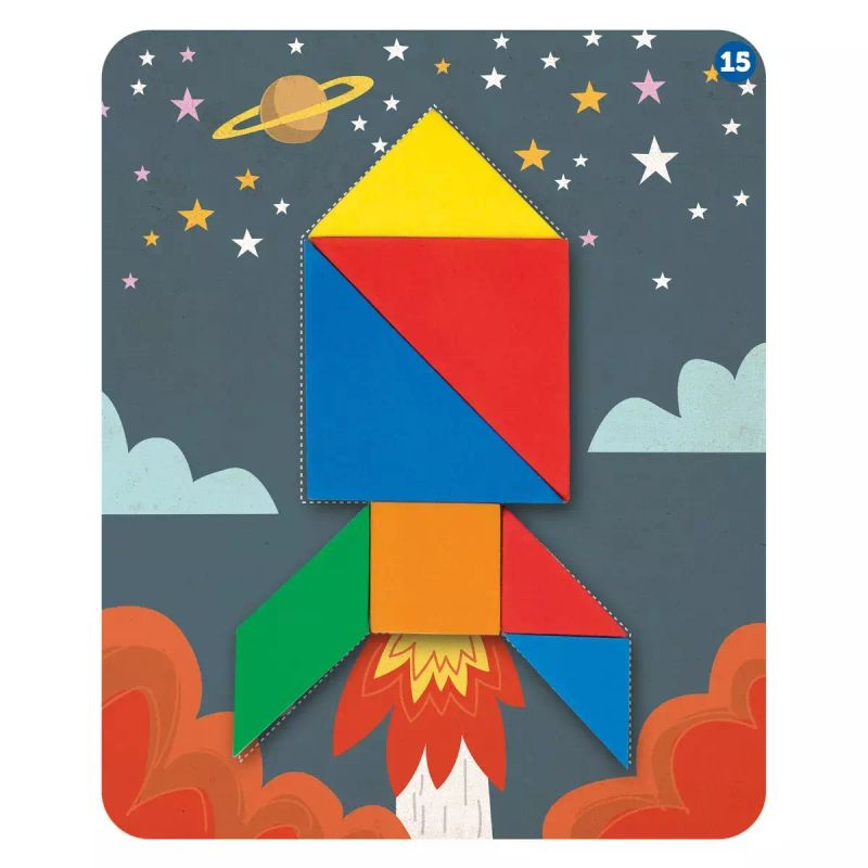 картинка Развивающая игрушка "Танграм Волшебные картинки" с карточками (23 элемента) от магазина снабжение школ