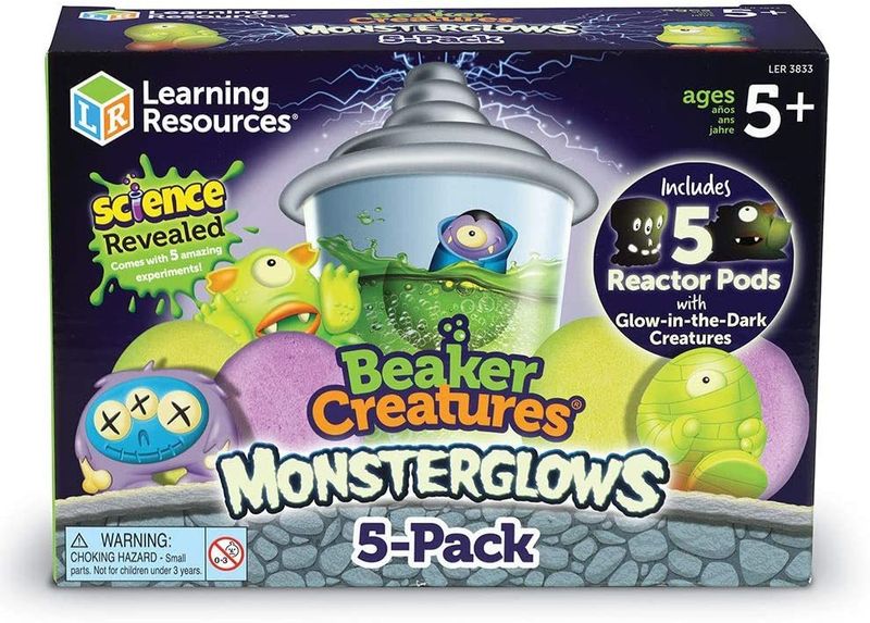 картинка Развивающая игрушка "Лаборатория пришельцев. Светящиеся монстры"  (неоновые цвета, 5 коконов с фигурками) от магазина снабжение школ