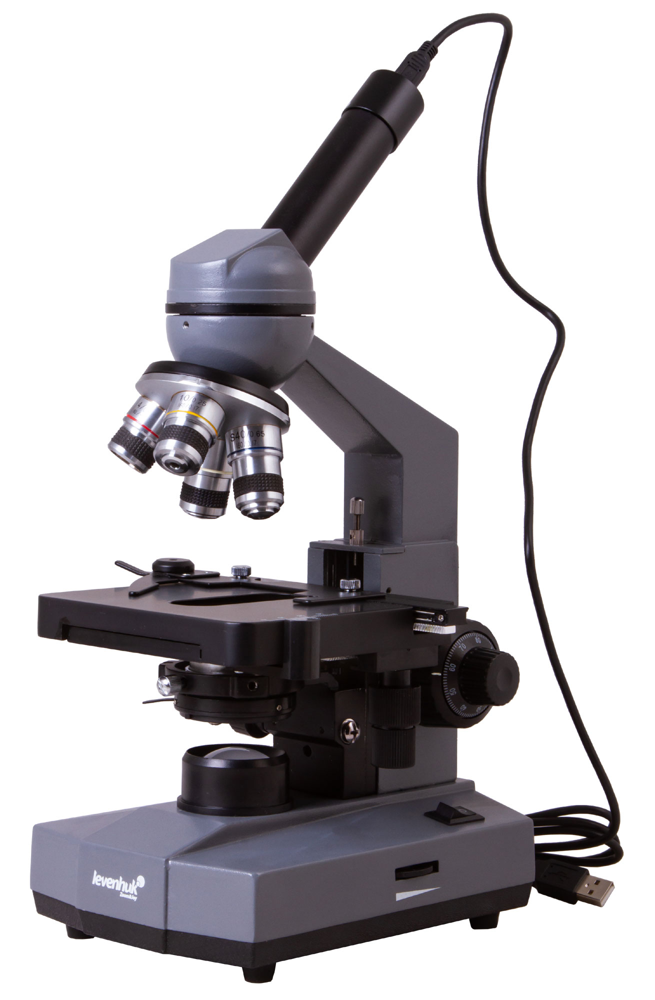 картинка Микроскоп цифровой Levenhuk D320L BASE, 3 Мпикс, монокулярный от магазина снабжение школ