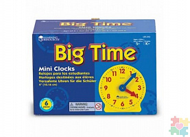 Развивающая игрушка "Учимся определять время. Игрушечные часы малые", большой набор  (комплект для группы до 6 человек, 6  элементов)